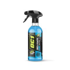 OC1 Tires&Plastic Shine 450 ml met trigger-verstuiver — professioneel band- en kunststofpolijstmiddel voor motoren en fietsen
