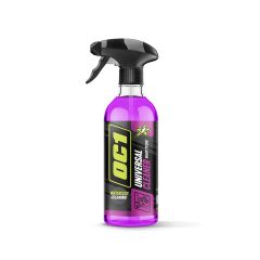 OC1 Universal Cleaner 0,45 l in paarse fles met verstuiver – universele reiniger zonder water voor motor- en fietshelmen, vizieren en kuipdelen